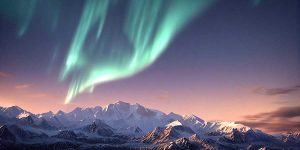 Northern Lights over Mountains