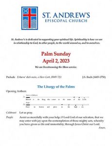 2023 Palm Sunday Bulletin