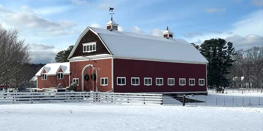 Hunnewell Barn in the snow