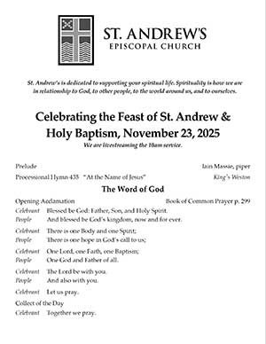 Celebrating the Feast of St. Andrew and Holy Baptism