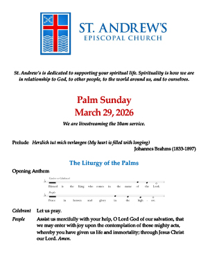 Palm Sunday Service Bulletin